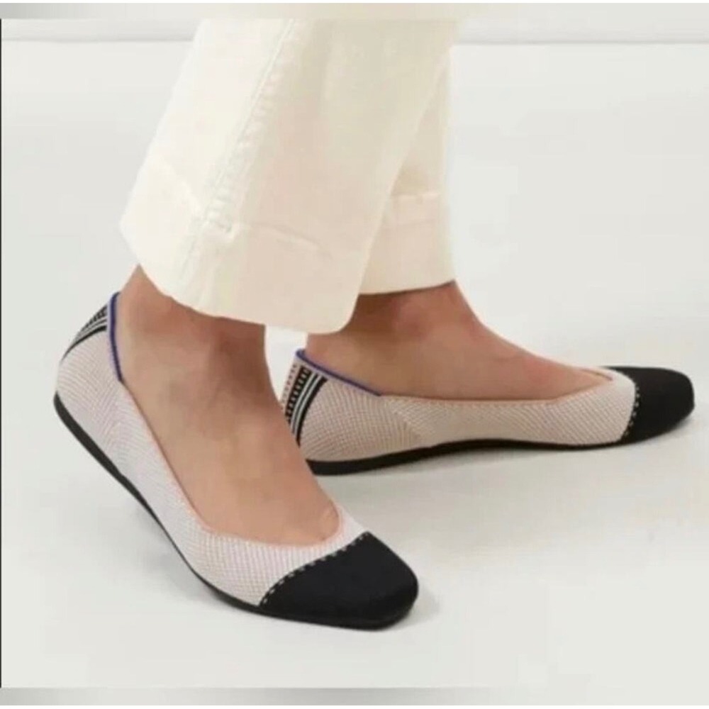 Rothy's The Square Tuxedo Flats Womens 11 Minimalist Knit Workwear Travel Shoes - Picture 2 of 10